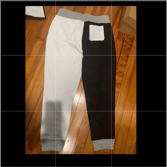 NWT Champion reverse weave colorblock joggers women size LARGE black & white🖤🤍 - Picture 2 of 3